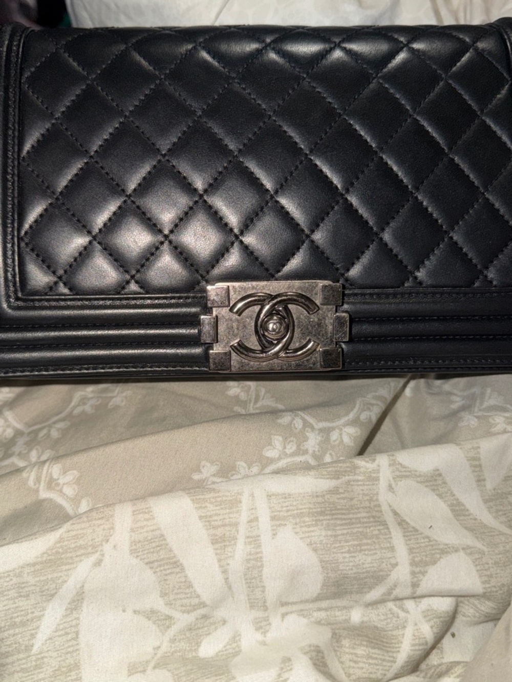 Chanel Le Boy Medium Black Quilted Lambskin bag